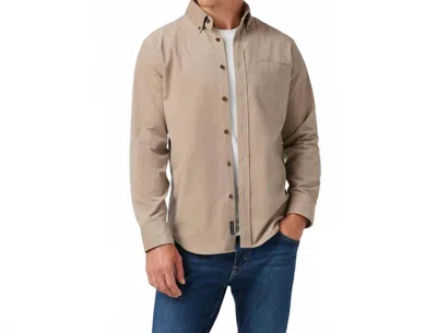 MIZZEN + MAIN JACKSON CORDUROY POLO SHIRT IN SAND HEATHER