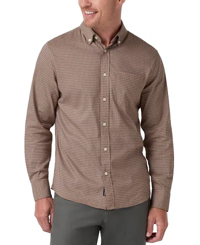 Mizzen + Main Mizzen+main Kennedy Long Sleeve Dress Trim Fit Shirt In Brown