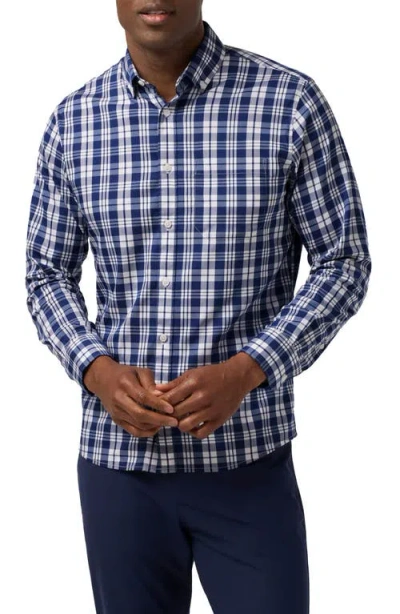 Mizzen + Main Mizzen+main Kennedy Trim Fit Button-down Shirt In Blue