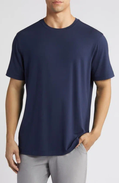 Mizzen + Main Knox Solid Navy Performance T-shirt In Navy Solid