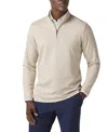 Mizzen + Main Mizzen+main Kpi Quarter Zip Heather Sweater In Beige