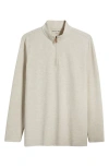 Mizzen + Main Mizzen+main Kpi Quarter Zip Heather Sweater In Oyster Heather