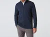 Mizzen + Main Kpi Quarter Zip Sweater In Navy Heather In Blue