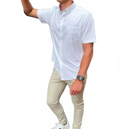 Mizzen + Main Leeward Button Down Shirt In Provence Dot In Blue