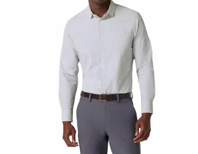 Mizzen + Main Leeward Classic Fit Long Sleeve Dress Shirt In Dark Slate Banker Stripe In White