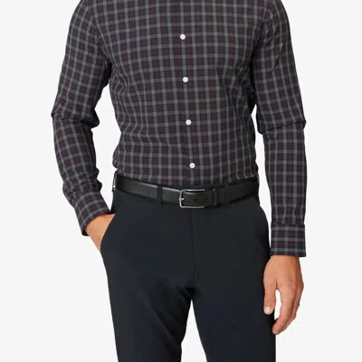 Mizzen + Main Leeward Dress Shirt In Black Dallas Plaid In Grey