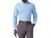 Mizzen + Main Leeward Dress Shirt In Light Blue Rounded Diamond In Multi