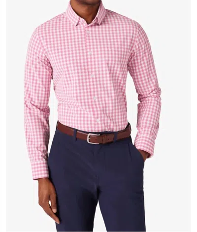 Mizzen + Main Leeward Long Sleeve Dress Shirt In Rose Madison Check In Pink