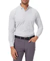Mizzen + Main Leeward Trim Fit Tattersall Performance Button-up Shirt In White Navy Mini Grid