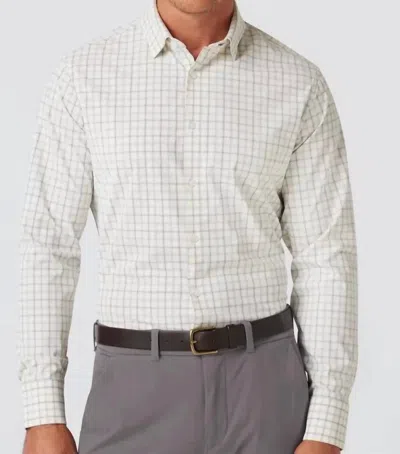 Mizzen + Main Leeward Eric Plaid Tech Shirt In White Grey In Multi