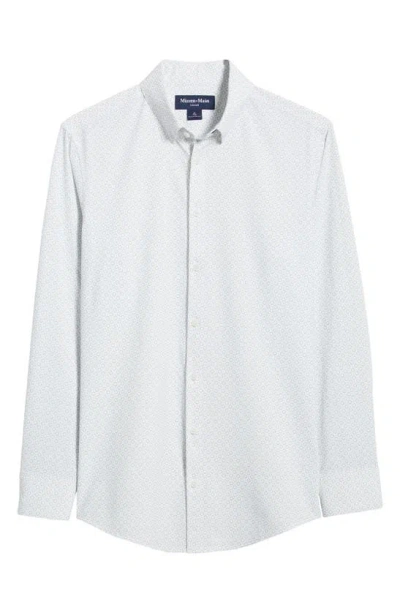 Mizzen + Main Leeward Geo Print Performance Button-up Shirt In White Medallion Print