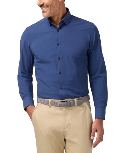 Mizzen + Main Mizzen+main Leeward Long Sleeve Dress Shirt In Blue