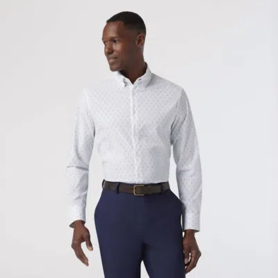 Mizzen + Main Leeward Long Sleeve Dress Shirt In Provence Double Dot In Blue