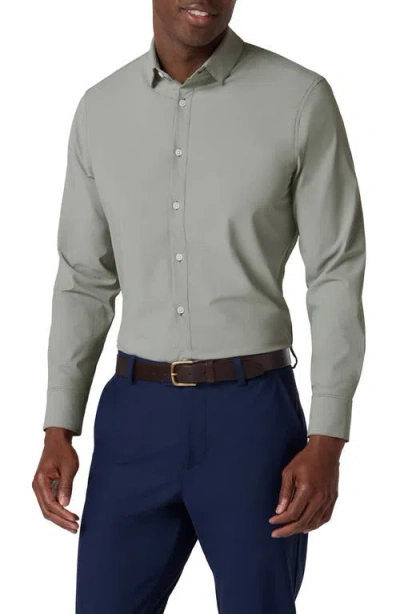 Mizzen + Main Mizzen+main Leeward Microcheck Trim Fit Button-up Shirt In Green