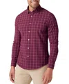Mizzen + Main Leeward No Tuck Dress Shirt In Garnet Washington Plaid