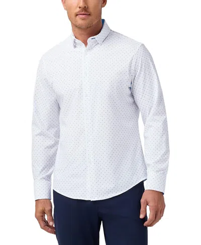 Mizzen + Main Mizzen+main Leeward No Tuck Long Sleeve Dress Shirt In Navy Stacked Geo