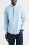 Mizzen + Main Mizzen+main Leeward No Tuck Trim Fit Performance Button-up Shirt In Blue