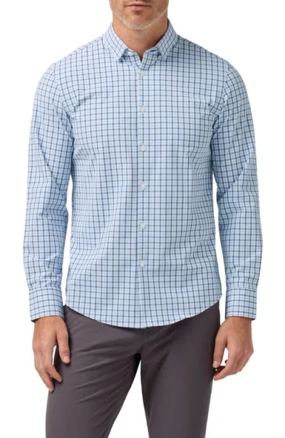 Mizzen + Main Mizzen+main Leeward No Tuck Trim Fit Performance Button-up Shirt In Blue