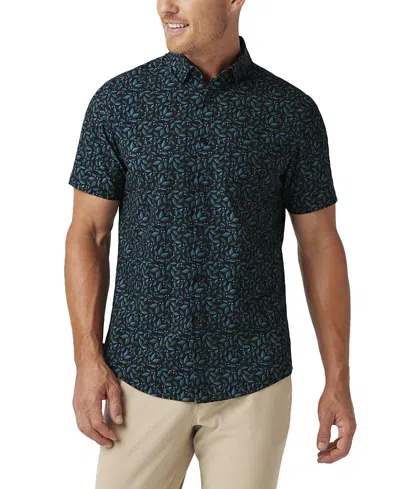Mizzen + Main Leeward Short Sleeve Shirt In Navy Foliage In Blue