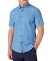 Mizzen + Main Mizzen+main Leeward Trim Fit Floral Short Sleeve Performance Button-up Shirt In Provence Floral Fauna