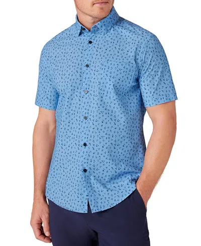 Mizzen + Main Mizzen+main Leeward Trim Fit Floral Short Sleeve Performance Button-up Shirt In Provence Floral Fauna