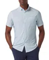 Mizzen + Main Mizzen+main Leeward Trim Fit Microprint Short Sleeve Performance Button-up Shirt