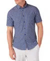 Mizzen + Main Mizzen+main Leeward Short Sleeve Dress Shirt In Blue