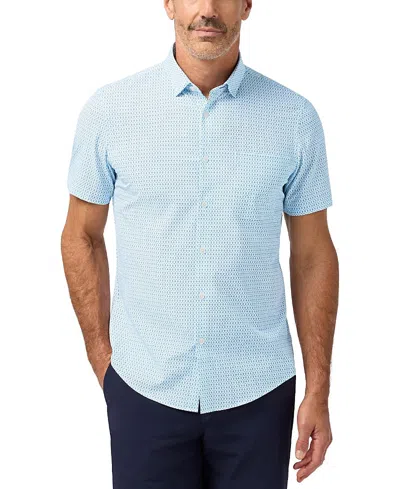 Mizzen + Main Mizzen+main Leeward Short Sleeve Dress Shirt In Blue
