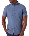 Mizzen + Main Mizzen+main Leeward Trim Fit Print Short Sleeve Performance Button-up Shirt In Green