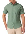 Mizzen + Main Mizzen+main Leeward Trim Fit Dot Print Short Sleeve Performance Button-up Shirt In Green