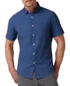 Mizzen + Main Mizzen+main Leeward Trim Fit Neat Short Sleeve Stretch Button-up Shirt In Multi