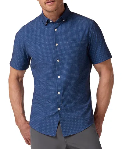 Mizzen + Main Mizzen+main Leeward Short Sleeve Dress Shirt In Blue