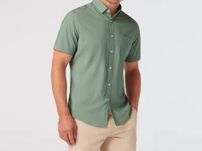 Mizzen + Main Leeward Short Sleeve Polo Shirt In Pale Green Dual Dots