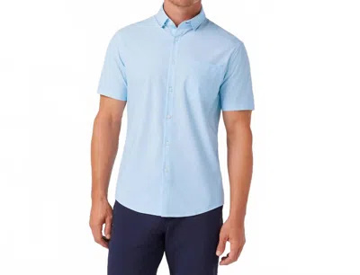 Mizzen + Main Leeward Short Sleeve Shirt In Light Blue Pressed Diamond