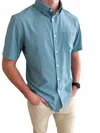 Mizzen + Main Leeward Short Sleeve Shirt In Pale Blue Clover In Blue