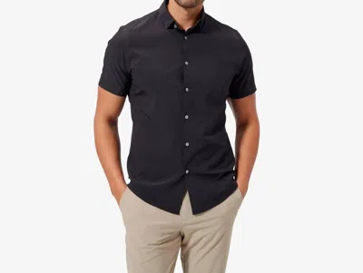 Mizzen + Main Leeward Short Sleeve Shirt In Solid Black In Blue