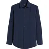 Mizzen + Main Mizzen+main Leeward Solid Blue Button-up Shirt In Navy Solid