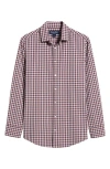 Mizzen + Main Mizzen+main Leeward Stretch Button-up Shirt In Wine Todos Plaid