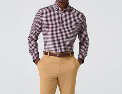 Mizzen + Main Leeward Trim Dress Shirt In Wine Todos Plaid In Multi