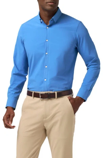 Mizzen + Main Mizzen+main Leeward Trim Fit Button-up Shirt In Blue