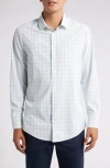 Mizzen + Main Mizzen+main Leeward Trim Fit Check Performance Button-up Shirt In White Modern Tattersall