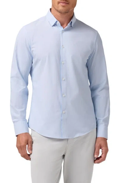 Mizzen + Main Mizzen+main Leeward Trim Fit Cloud Blue Pinstripe No Tuck Button-up Shirt
