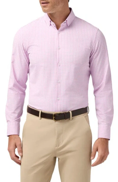 Mizzen + Main Mizzen+main Leeward Trim Fit Gingham Button-up Shirt In Pink