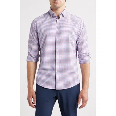 Mizzen + Main Mizzen+main Leeward Trim Fit Gingham Check No Tuck Performance Button-up Shirt In Multi