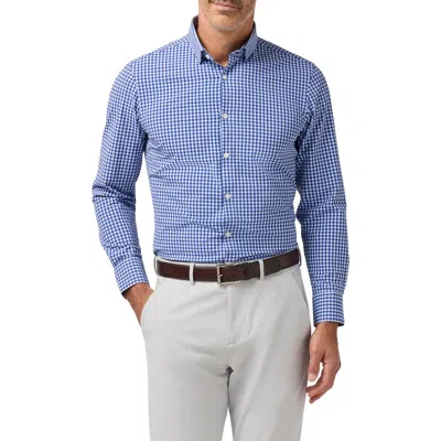 Mizzen + Main Mizzen+main Leeward Trim Fit Gingham Performance Button-up Shirt In Blue