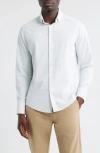 Mizzen + Main Mizzen+main Leeward Trim Fit Microcheck No Tuck Performance Button-up Shirt In White