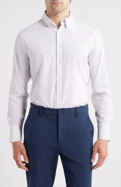 Mizzen + Main Mizzen+main Leeward Trim Fit Micropattern Stretch Button-up Shirt In White