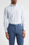 Mizzen + Main Mizzen+main Leeward Trim Fit Micropattern Stretch Button-up Shirt In White Multi Mark