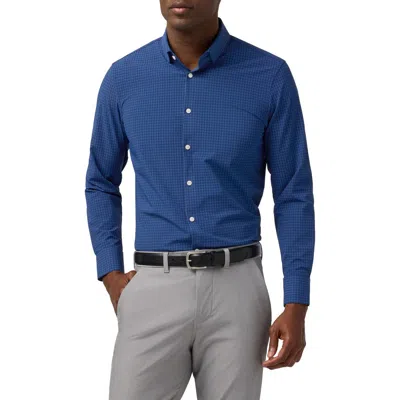 Mizzen + Main Mizzen+main Leeward Trim Fit Midnight Navy Joel Plaid Button-up Shirt In Blue