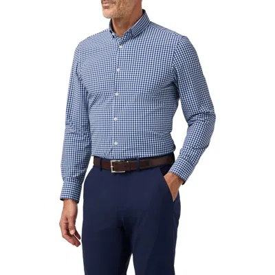 Mizzen + Main Mizzen+main Leeward Trim Fit Navy Crew Gingham Button-up Shirt In Blue
